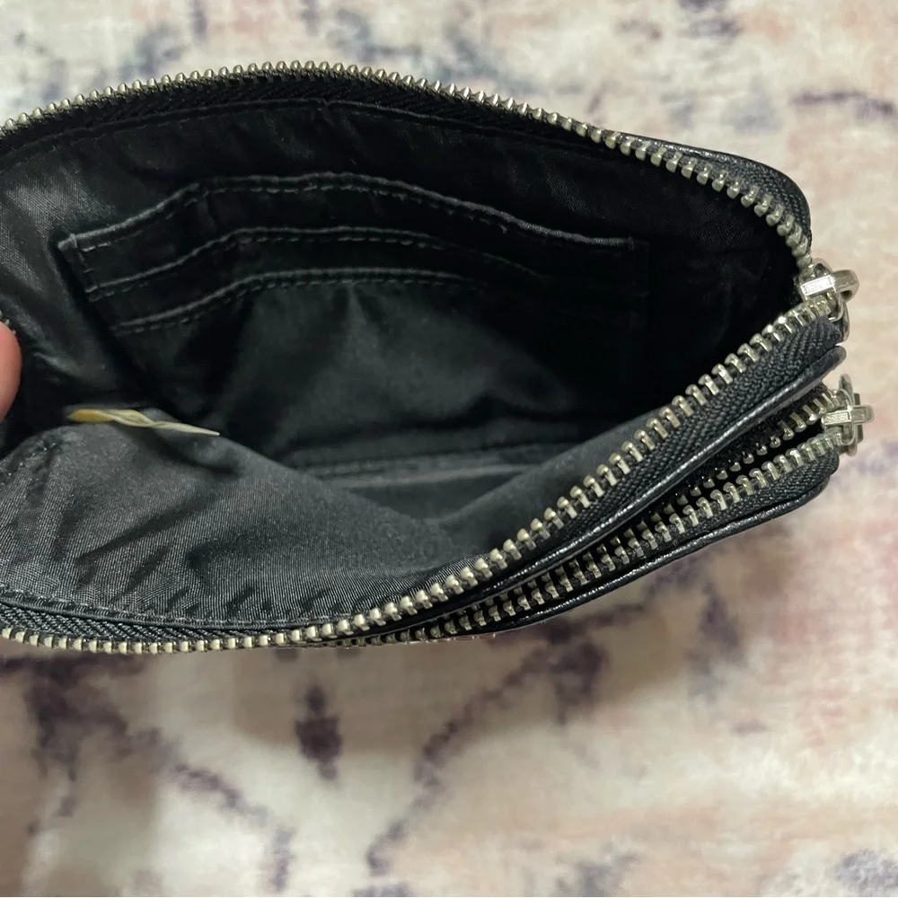 COACH Madison Double Zip Wristlet In OP Art Pearlescent Fabric